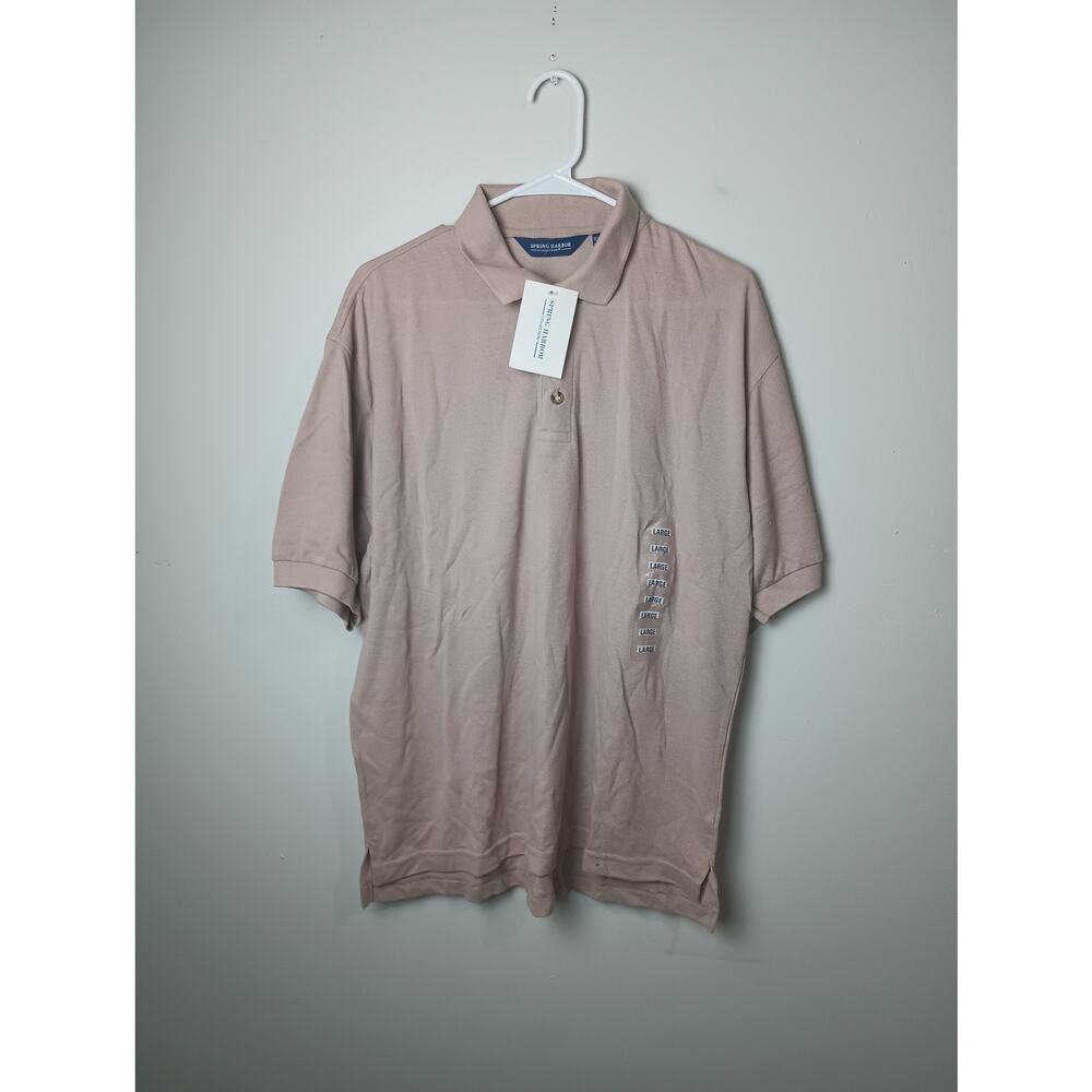 Vtg Spring Harbor Collection NWT Hills‎ Tan Polo Shirt Men's Large 80s 90s